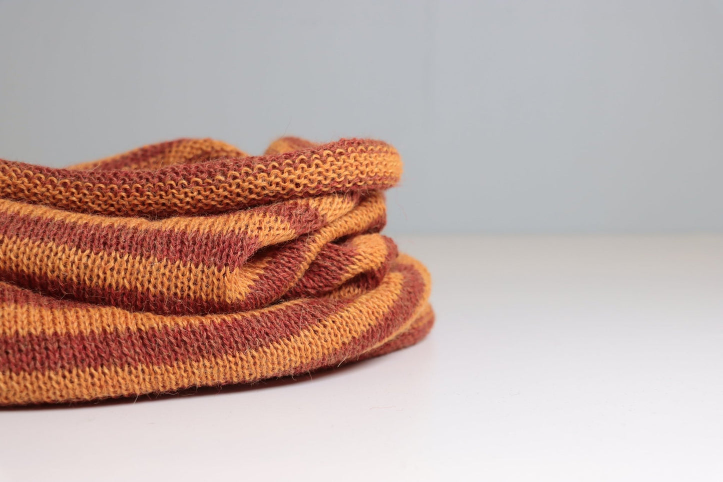 BUFF ALPAKKA STRIPET ORANGE/MELERT RUST - PREG Interiør
