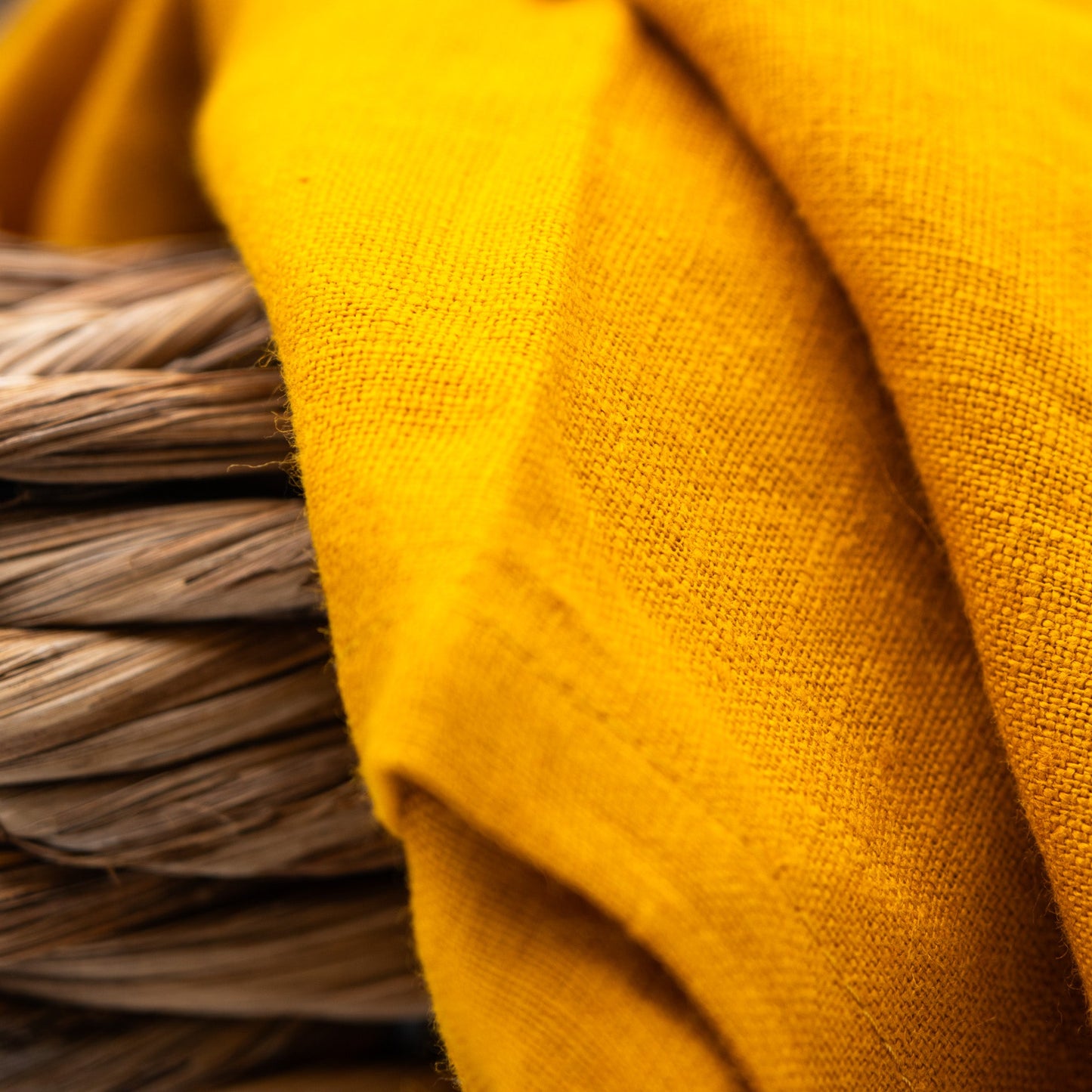 Lin kjøkkenhåndkle sennepsgul - PREG Interiør