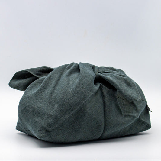 Lin knytekurv mørkegrønn - PREG Interiør