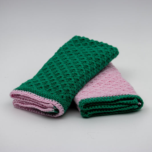 MOLLYKLUT 2 PK LYS ROSA/GRØNN - PREG Interiør