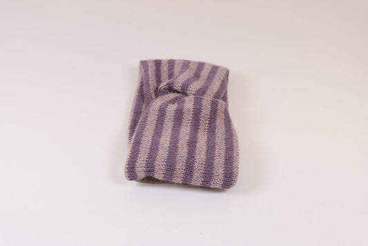 PANNEBÅND TVIST ALPAKKA STRIPET RØYKLILLA/MELERT LYS LILLA - PREG Interiør