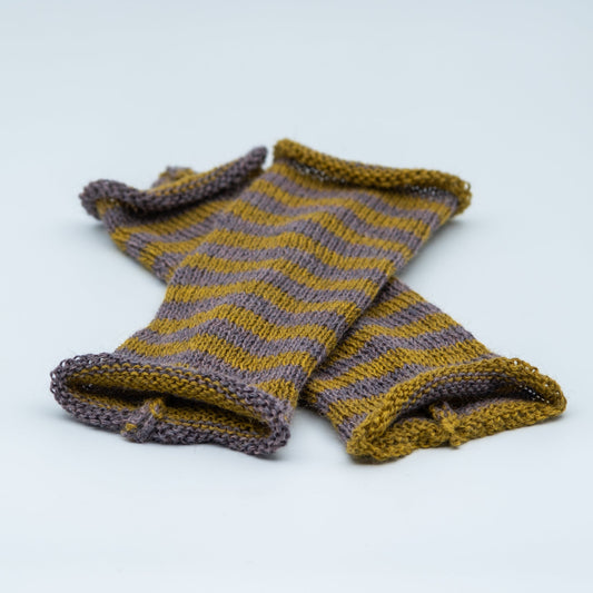 Pulsvarmere alpakka melert gulgrønn/melert røyklilla - PREG Interiør