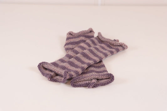 PULSVARMERE ALPAKKA STRIPET RØYKLILLA/MELERT LYS LILLA - PREG Interiør