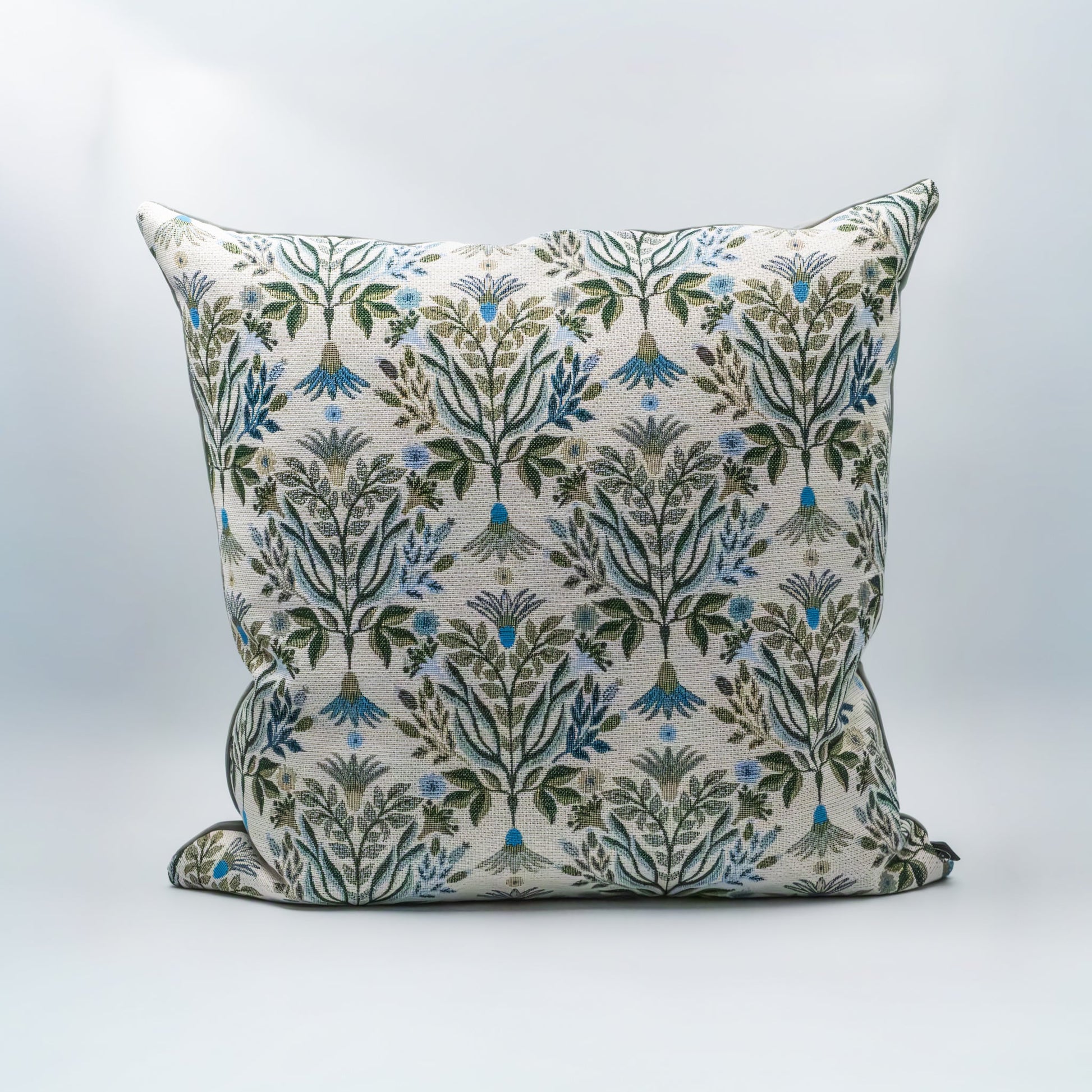 Putetrekk gobelin tre med blomster blå/grønn - PREG Interiør