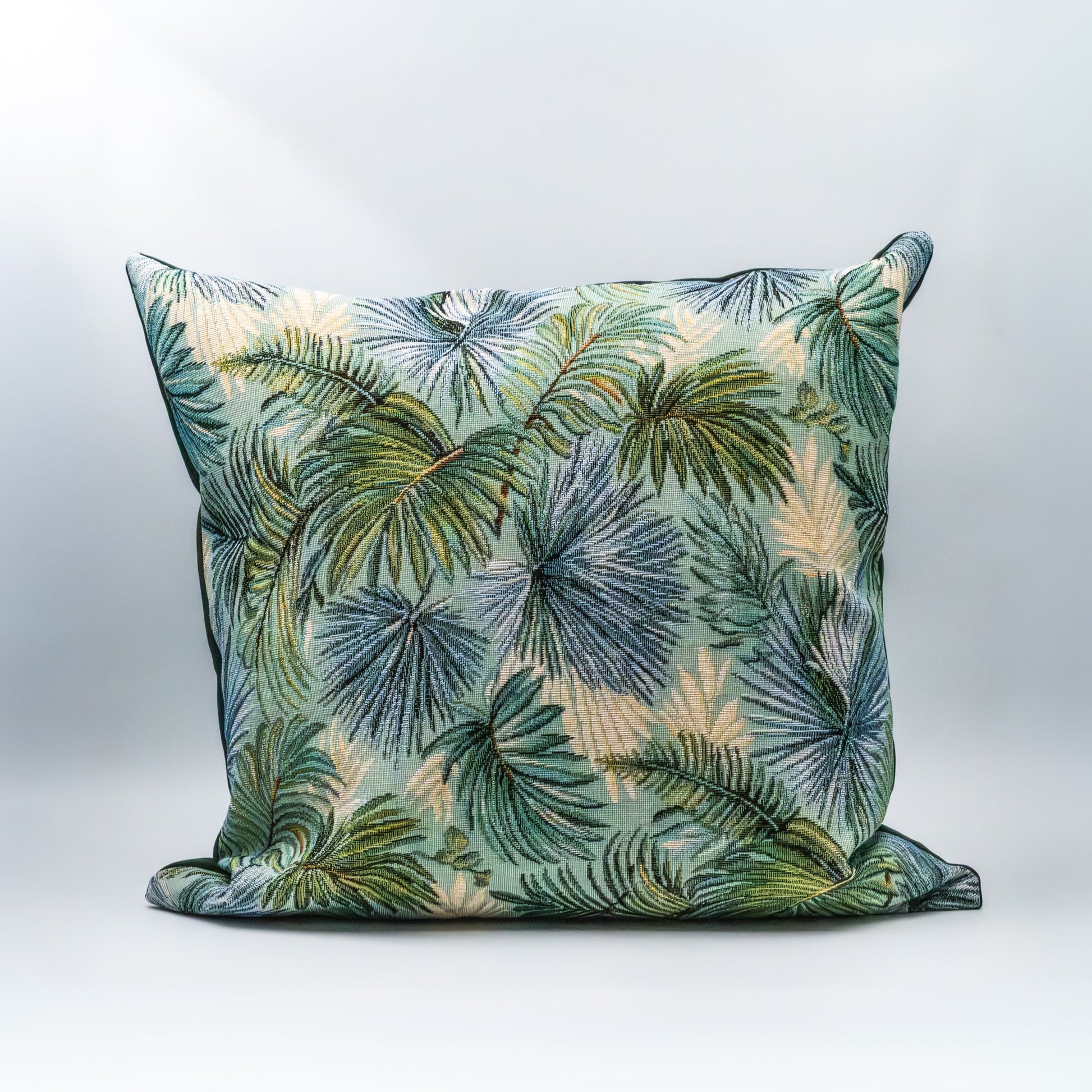 Putetrekk gobelin turkis med blader - PREG Interiør