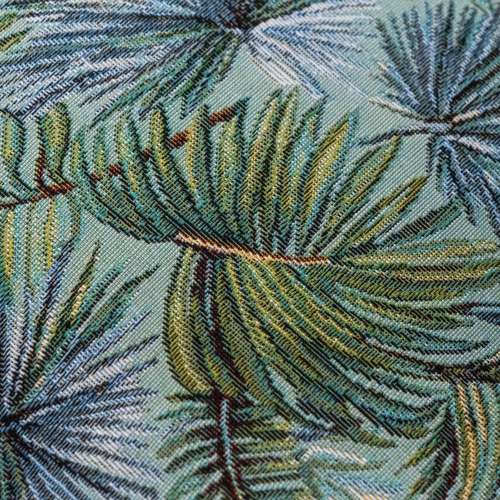 Putetrekk gobelin turkis med blader - PREG Interiør