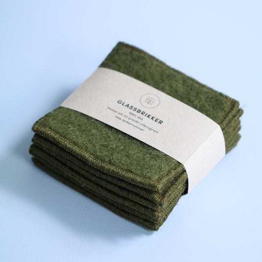 GLASSBRIKKER ULL JAKTGRØNN - PREG Interiør