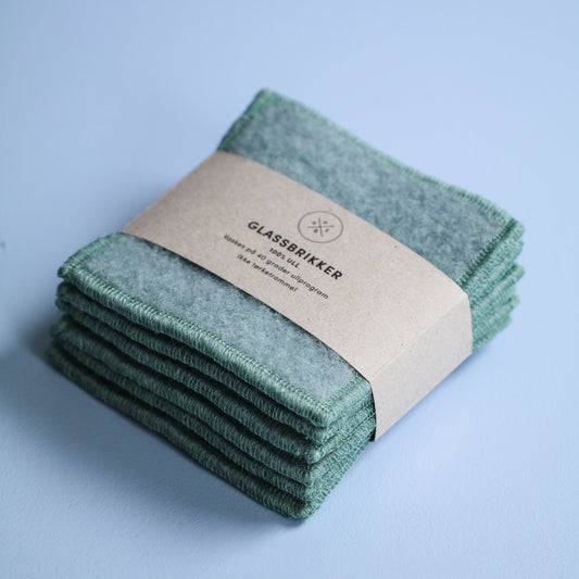 GLASSBRIKKER ULL LYS GRØNNTURKIS - PREG Interiør