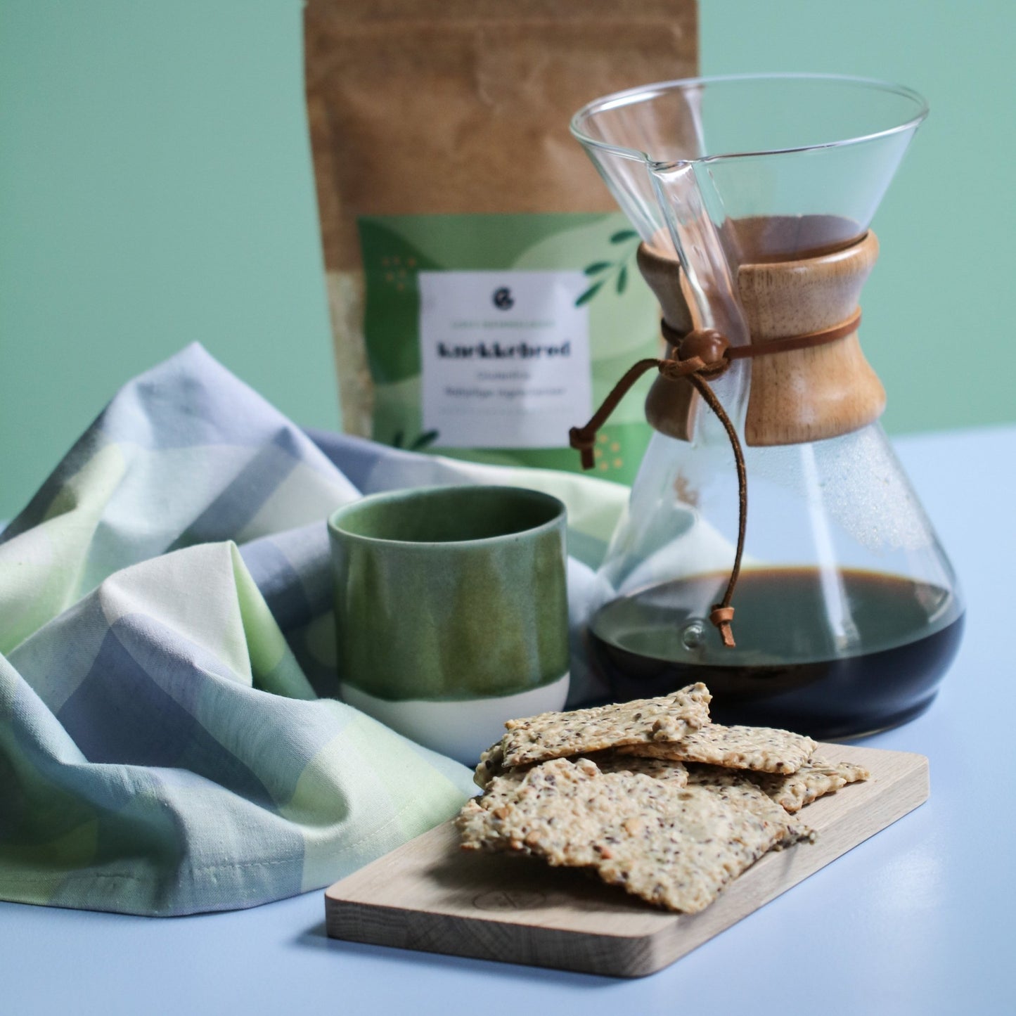 KJØKKENHÅNDKLE BOMULL/LIN PASTELL RUTER - PREG Interiør