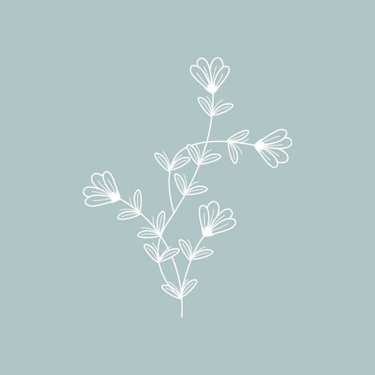 KORT BLOMSTERMOTIV DUS BLÅ - PREG Interiør