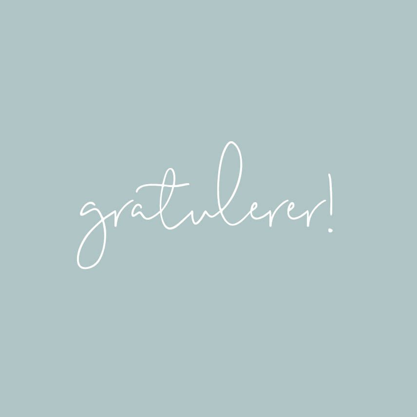 KORT GRATULERER DUS BLÅ - PREG Interiør