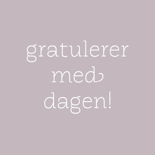 KORT GRATULERER MED DAGEN DUS LILLA - PREG Interiør