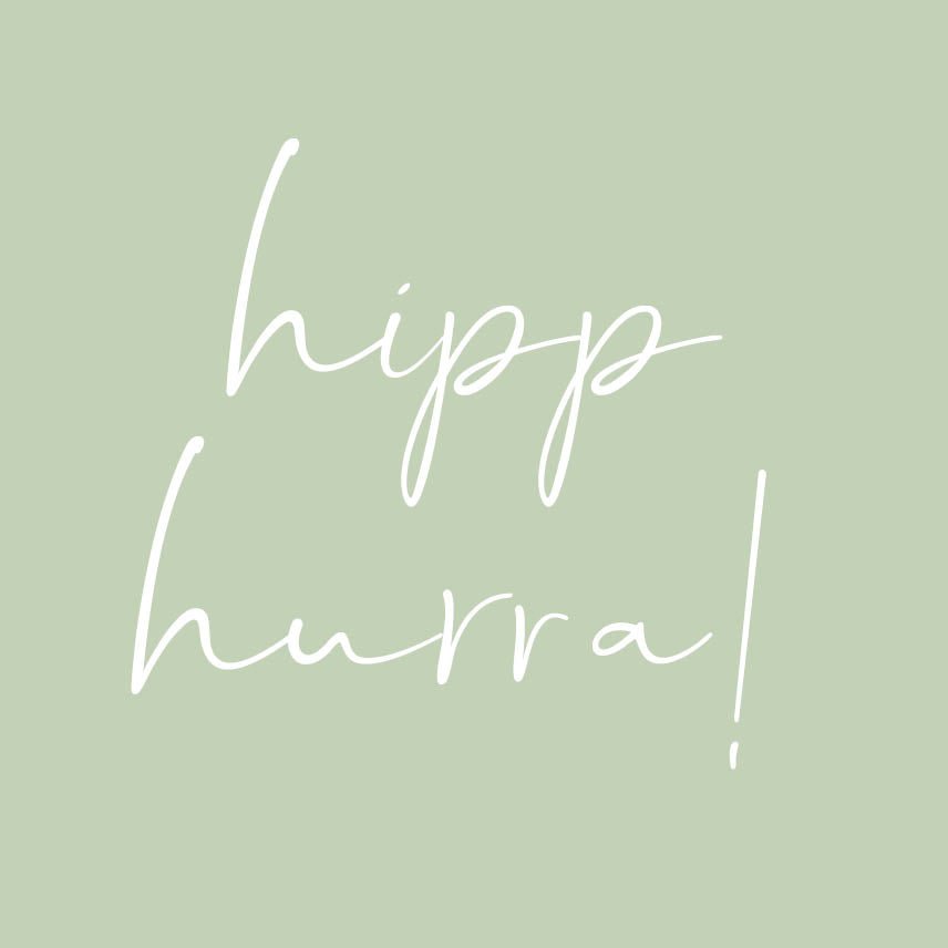 KORT HIPP HURRA DUS GRØNN - PREG Interiør