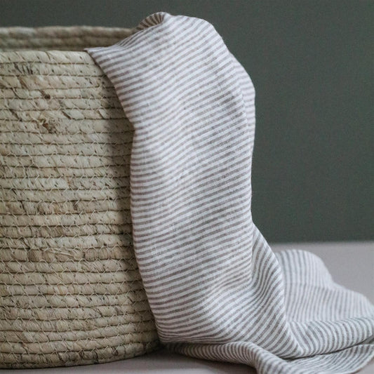 LIN KJØKKENHÅNDKLE NATUR MED STRIPER - PREG Interiør