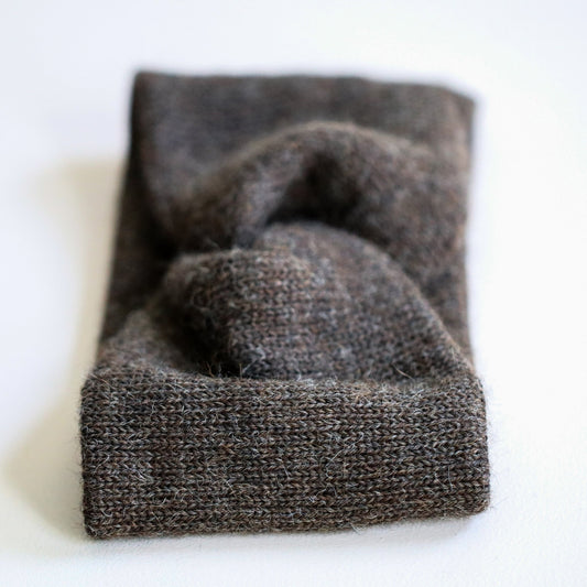 PANNEBÅND TVIST ALPAKKA MELERT MØRK BRUN - PREG Interiør