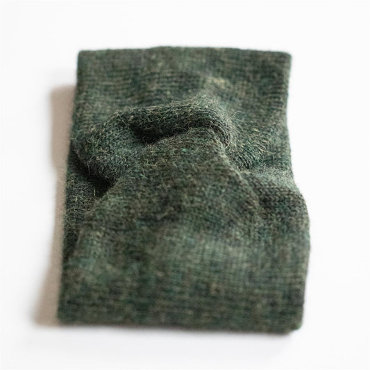 PANNEBÅND TVIST ALPAKKA MELERT MØRK GRØNN - PREG Interiør