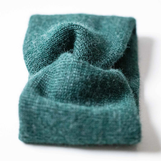 PANNEBÅND TVIST ALPAKKA MELERT MØRK TURKIS - PREG Interiør