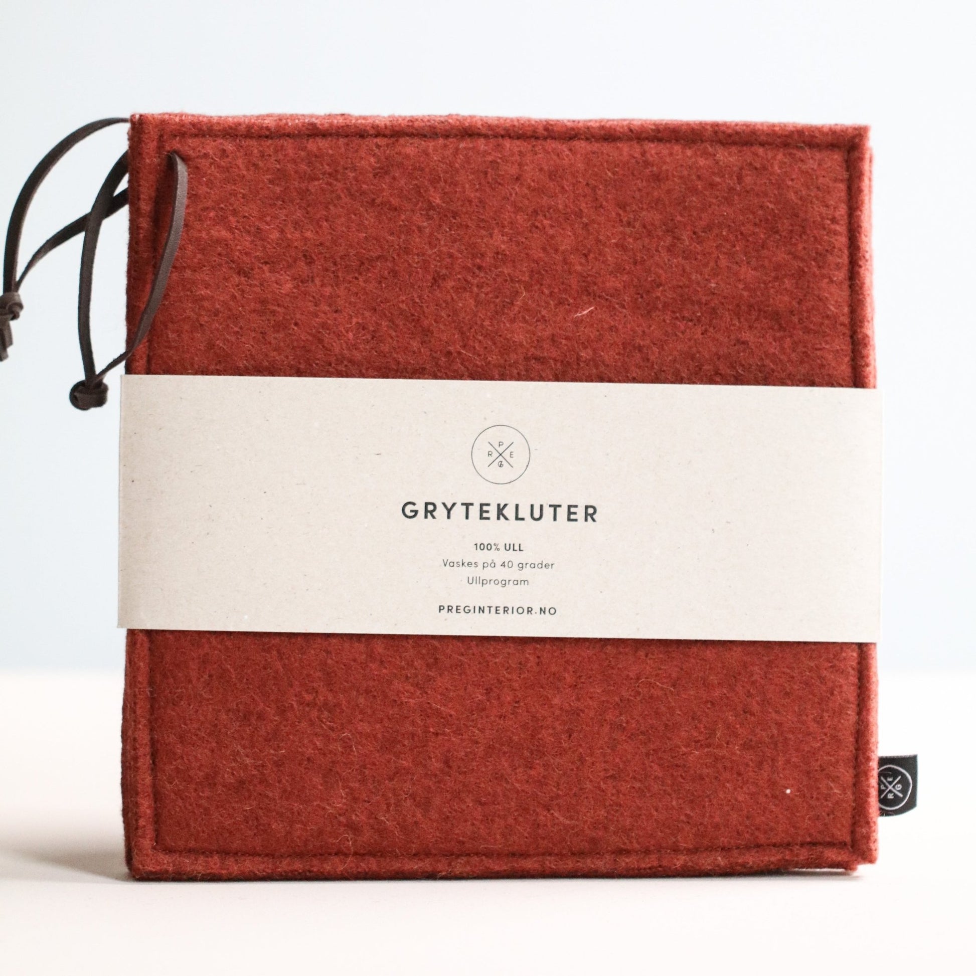 ULL GRYTEKLUTER RØDBRUN - PREG Interiør