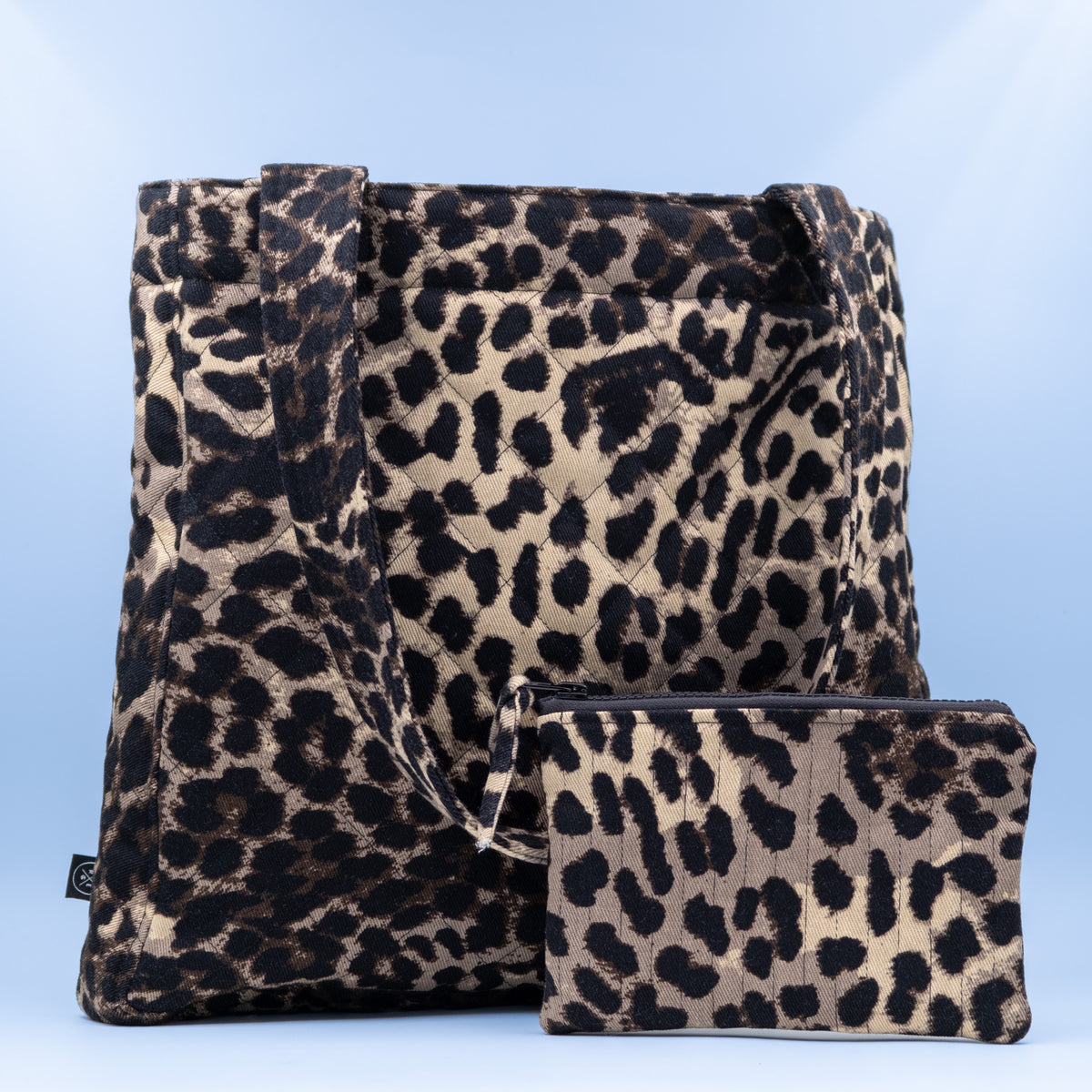 Quiltet clutch liten leopard