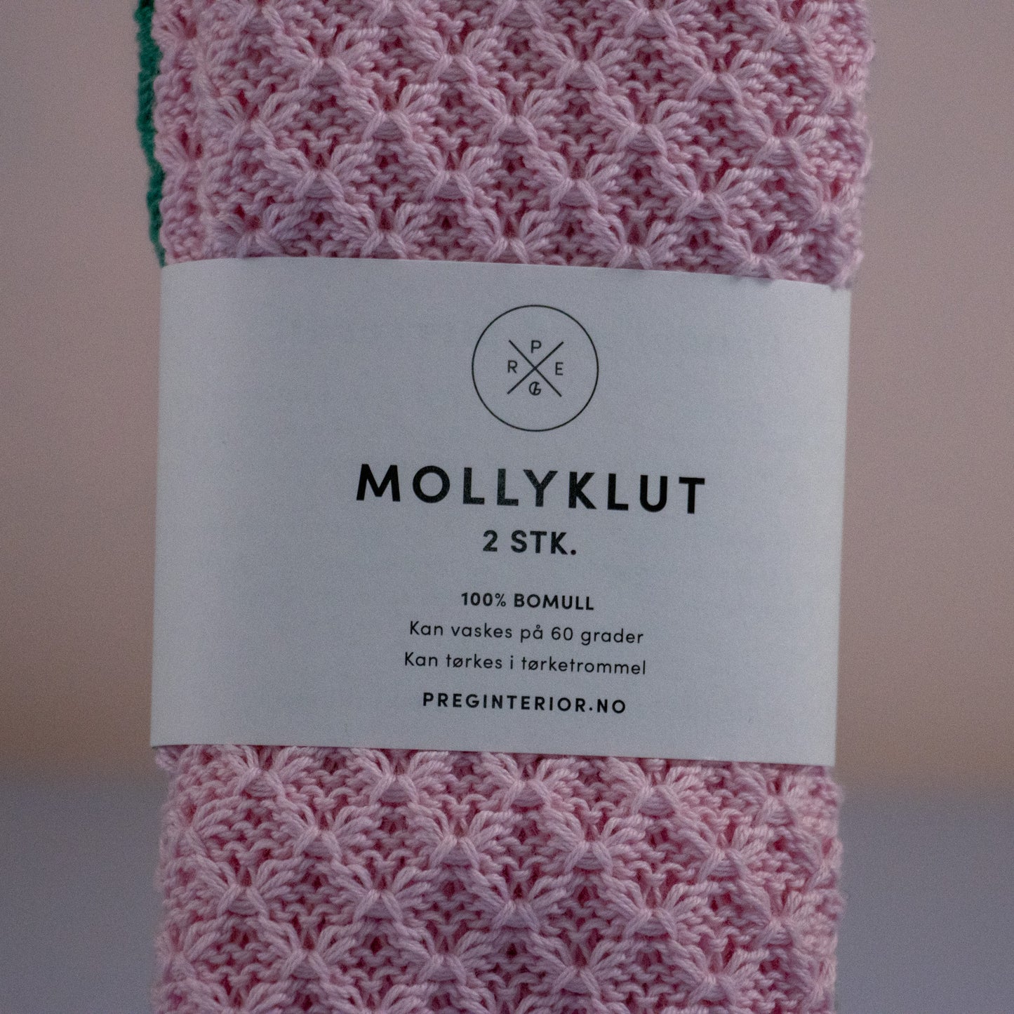 MOLLYKLUT 2 PK LYS ROSA/GRØNN