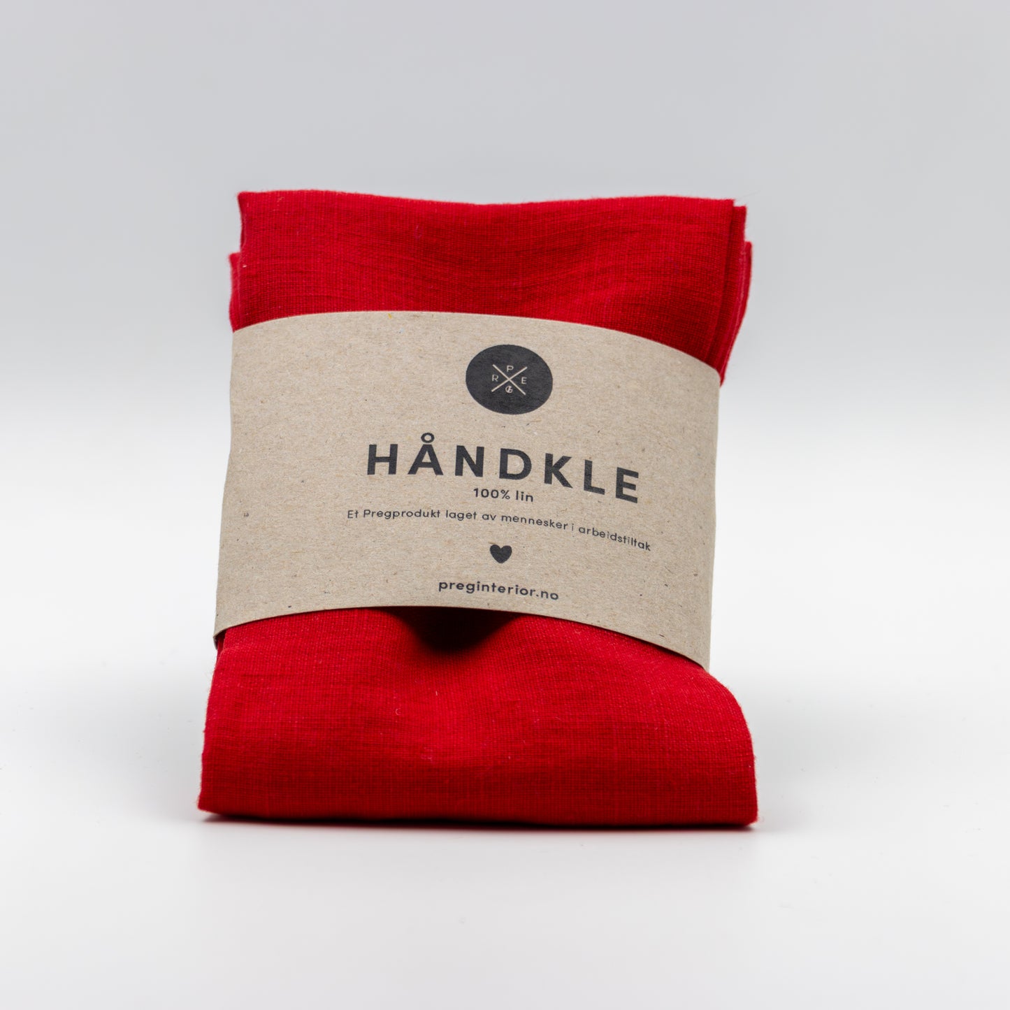 Lin kjøkkenhåndkle rød