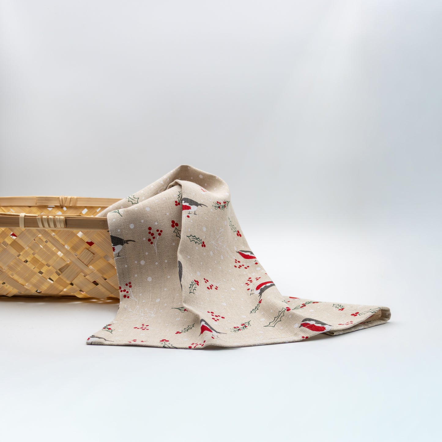 Kjøkkenhåndkle lin/bomull dompap