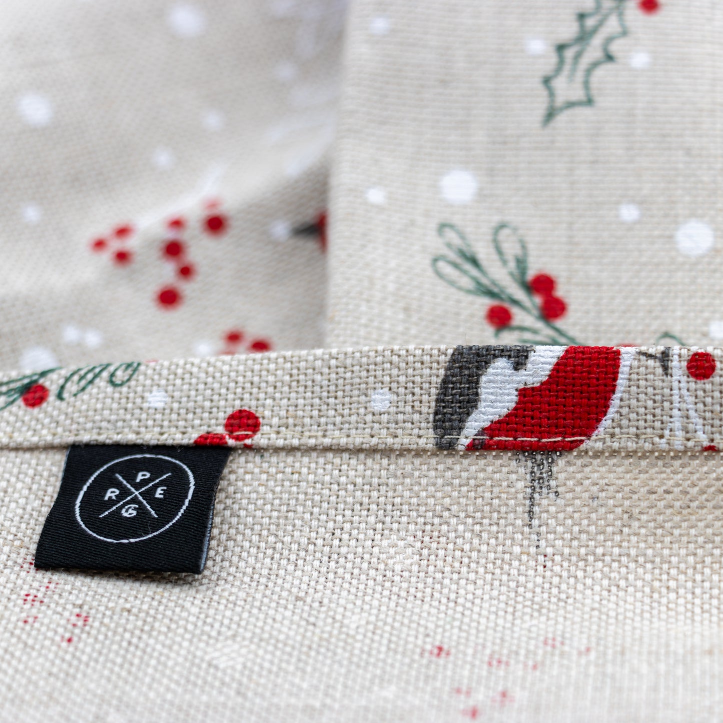 Kjøkkenhåndkle lin/bomull dompap