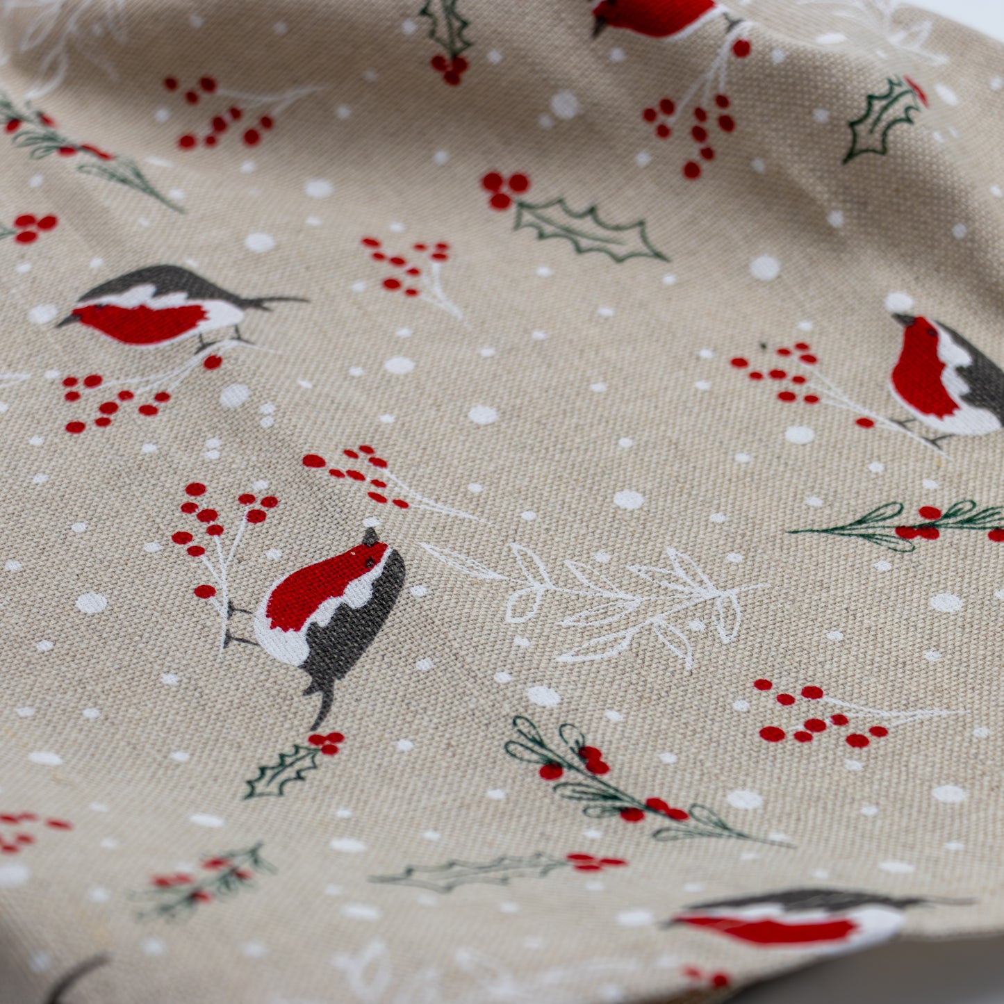 Kjøkkenhåndkle lin/bomull dompap