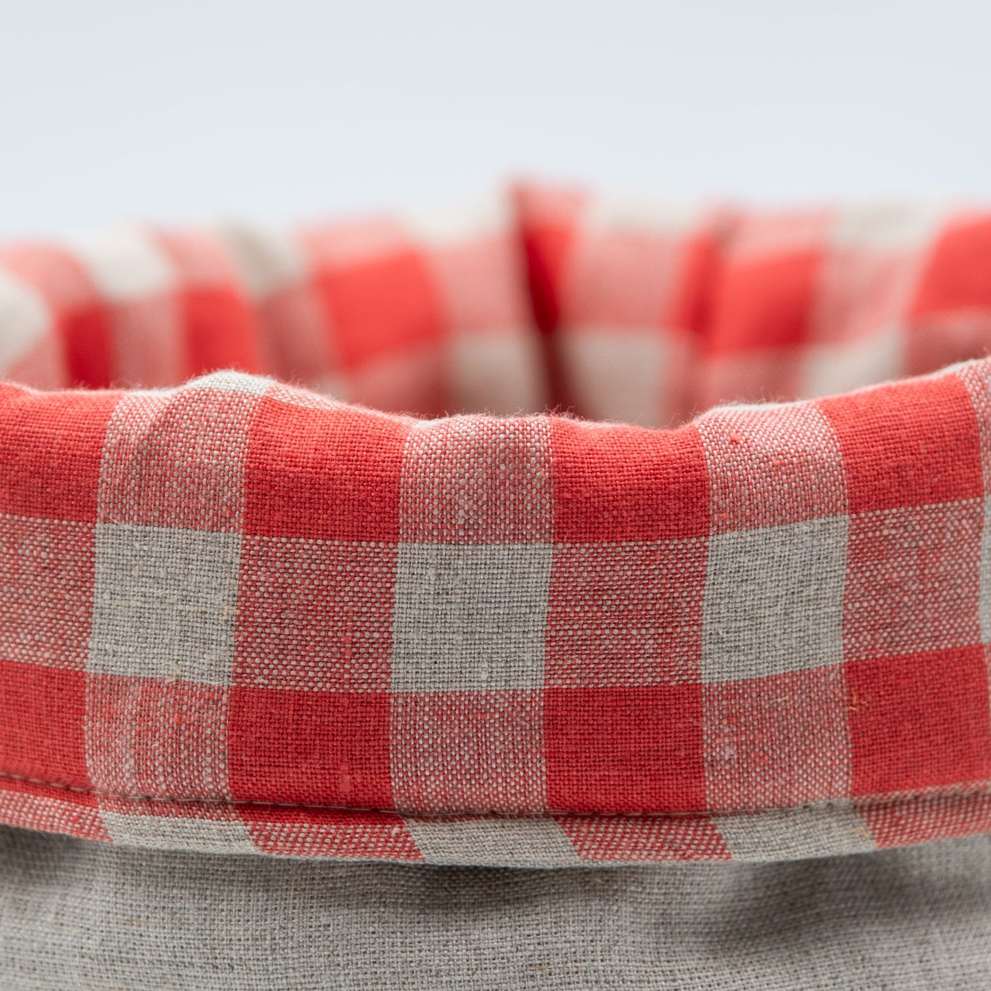 Brødkurv lin beige/ruter - PREG Interiør