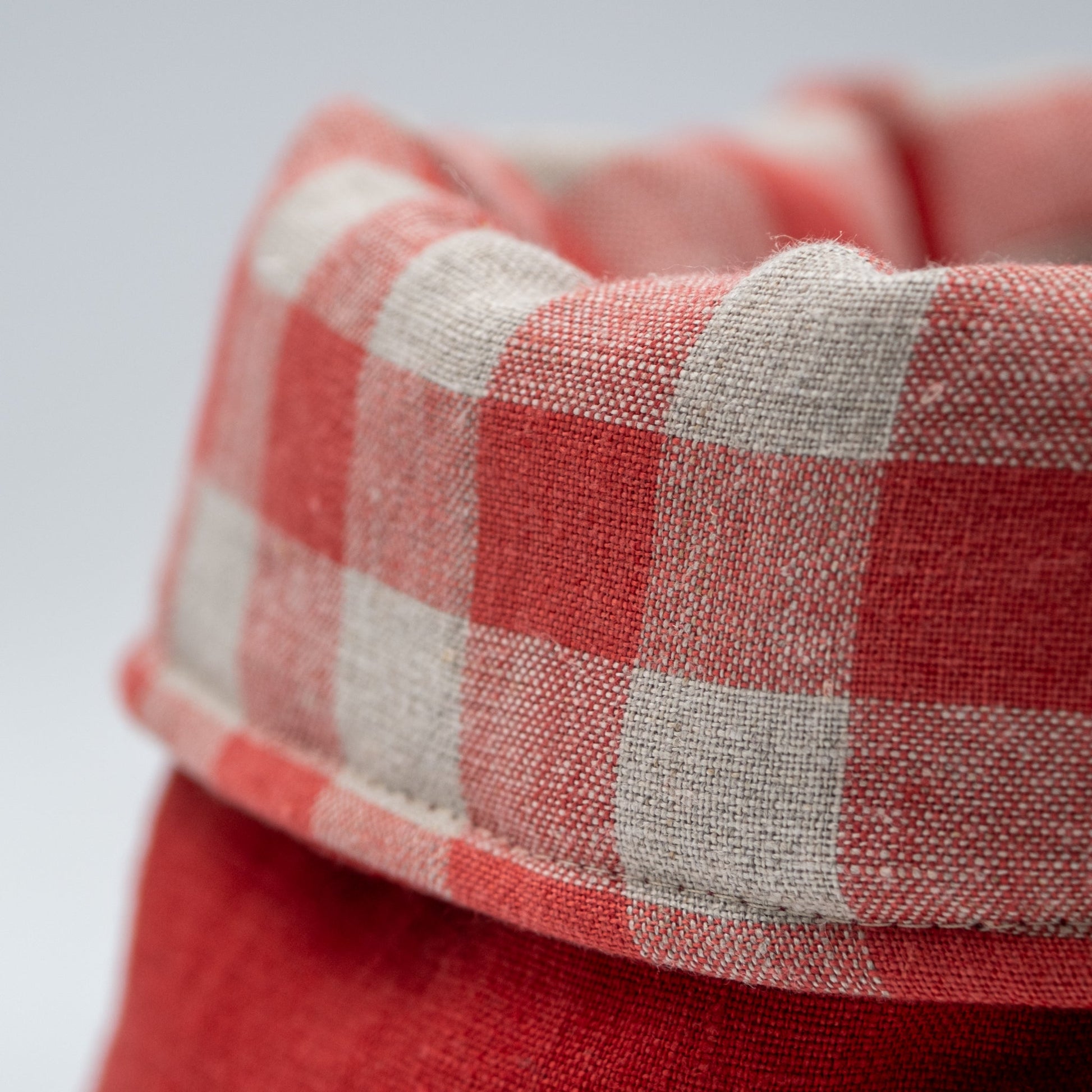 Brødkurv lin rød/ruter - PREG Interiør