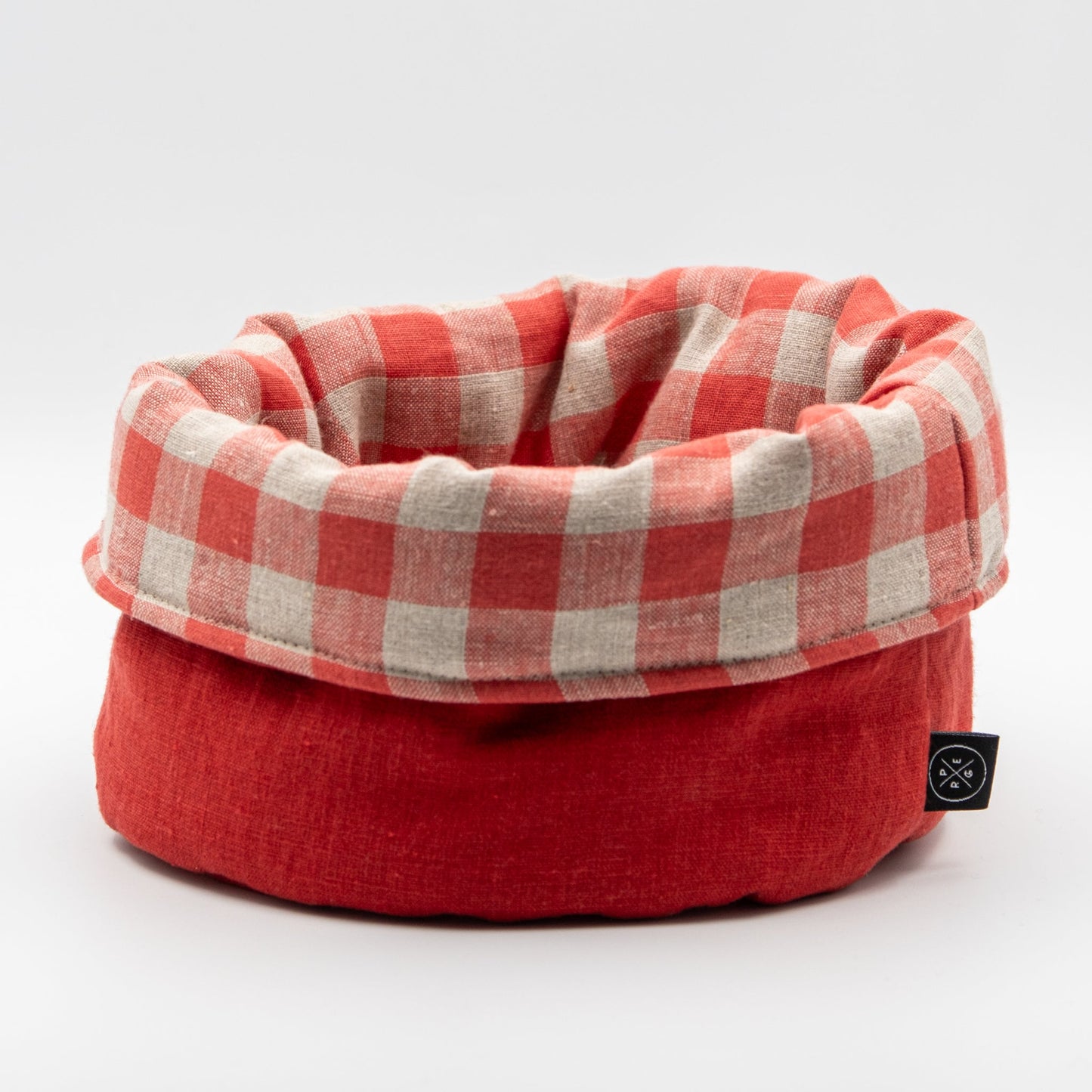 Brødkurv lin rød/ruter - PREG Interiør