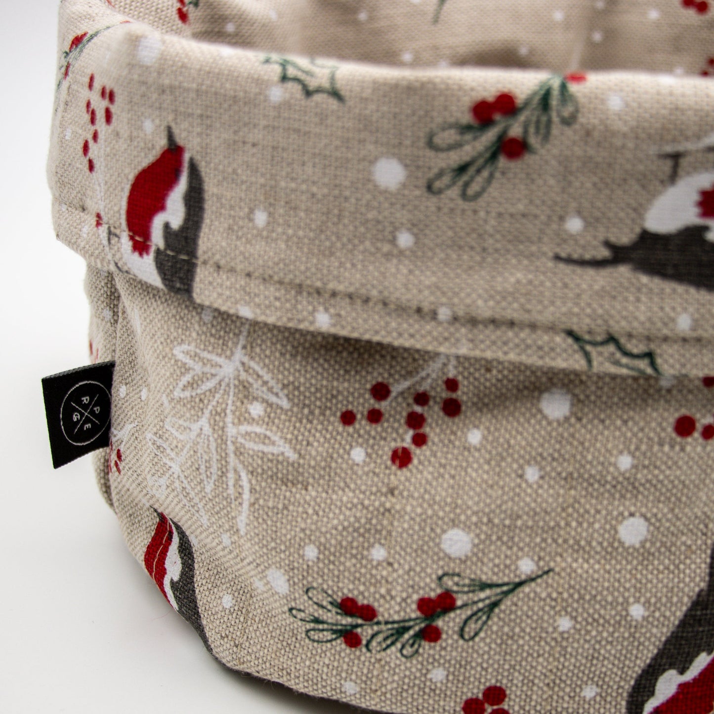 Brødkurv lin/bomull dompap - PREG Interiør