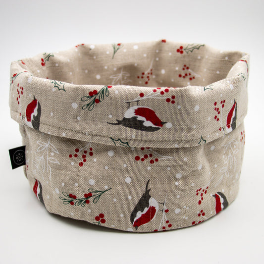 Brødkurv lin/bomull dompap - PREG Interiør