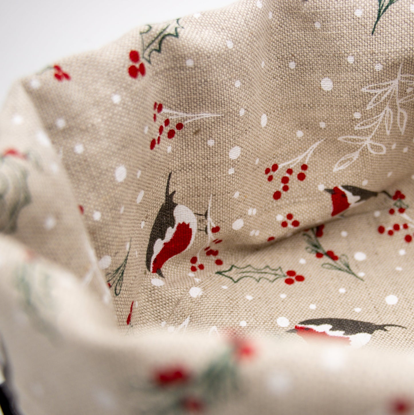 Brødkurv lin/bomull dompap - PREG Interiør