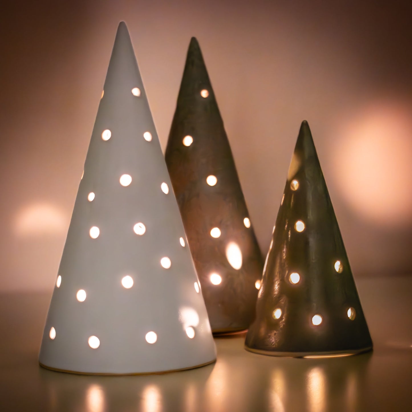 Juletre medium for telys celadon grønn - PREG Interiør