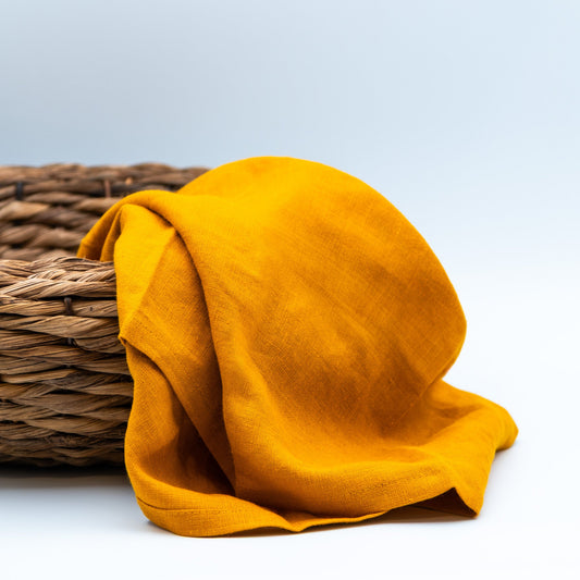 Lin kjøkkenhåndkle sennepsgul - PREG Interiør