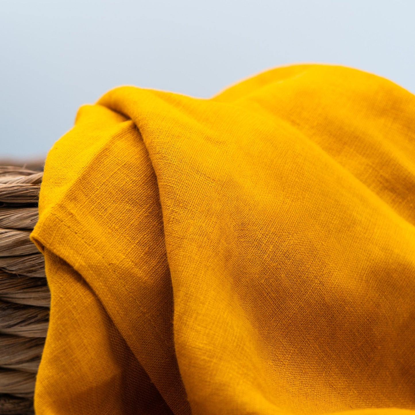 Lin kjøkkenhåndkle sennepsgul - PREG Interiør