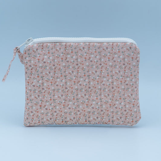 Quiltet clutch liten rosa med blomster - PREG Interiør