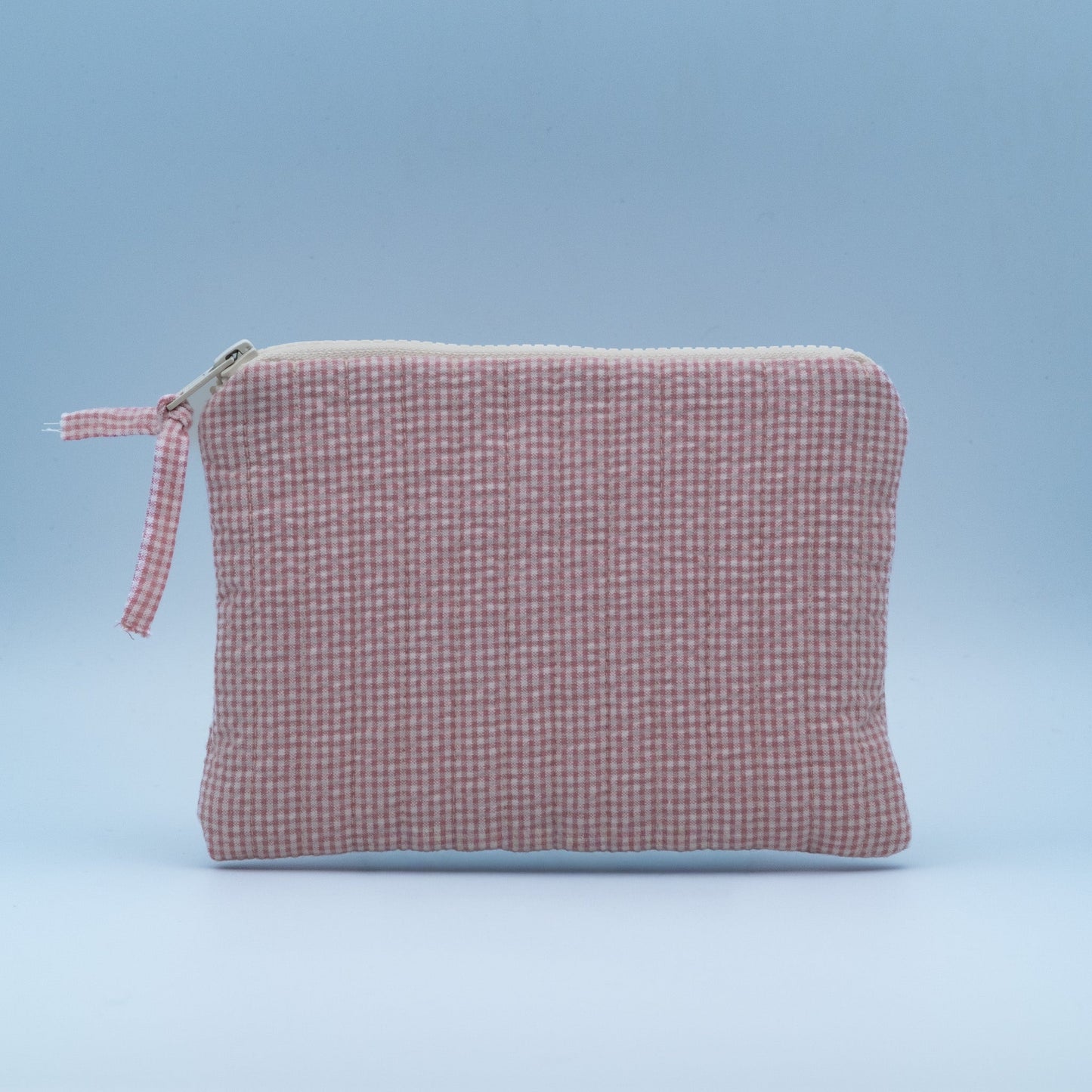 Quiltet clutch liten rosa/hvite ruter - PREG Interiør