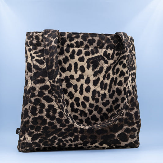 Quiltet Solveig-veske leopard - PREG Interiør