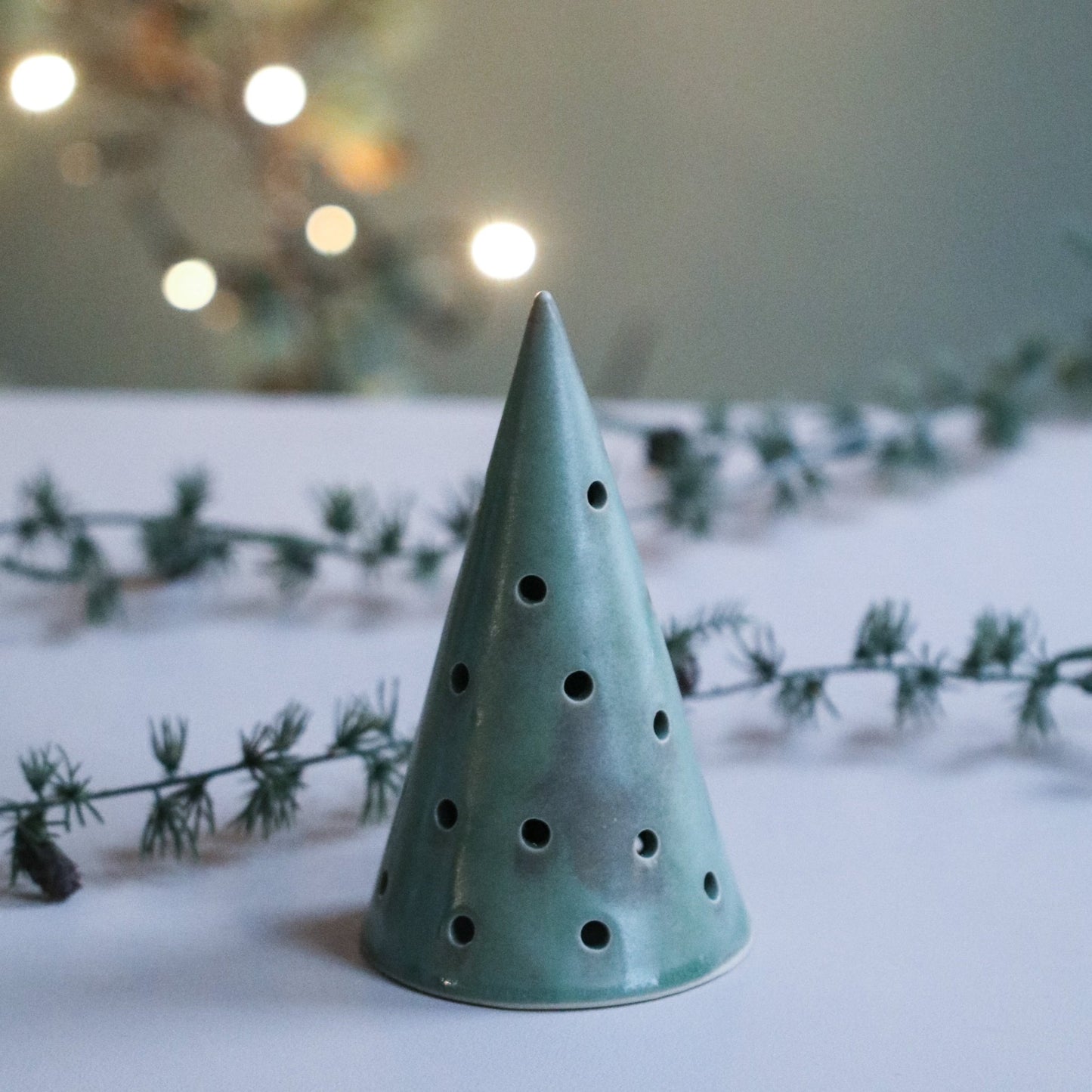 Juletre lite for telys celadon grønn - PREG Interiør