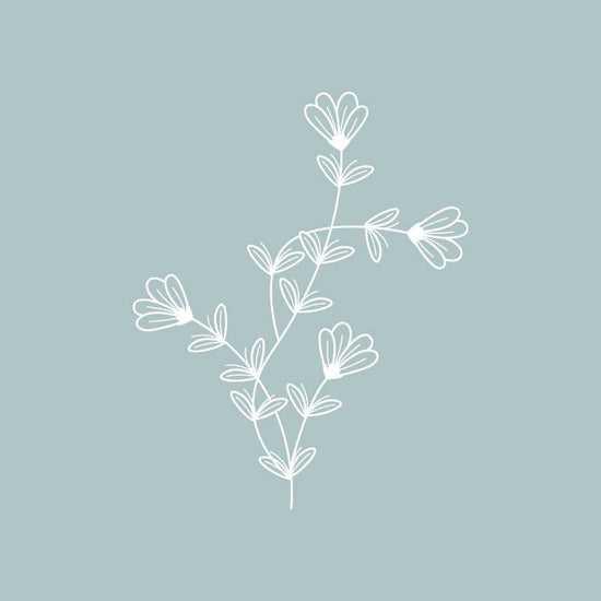 KORT BLOMSTERMOTIV DUS BLÅ - PREG Interiør